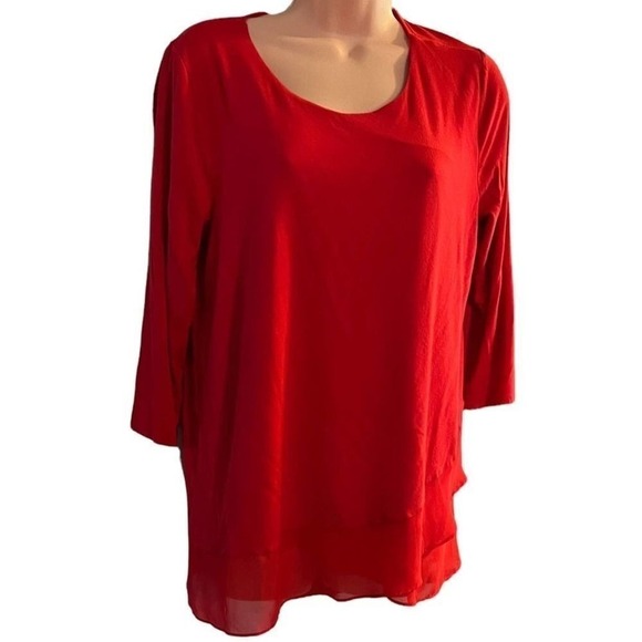 Vince Camuto red blouse/ tunic size M‎ - Picture 1 of 8